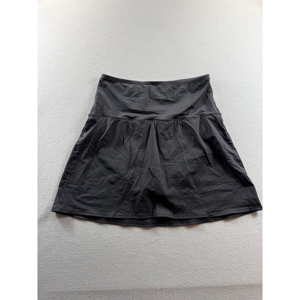 Lands' End Swim Skirt Women 18 Black Skort Brief Liner
